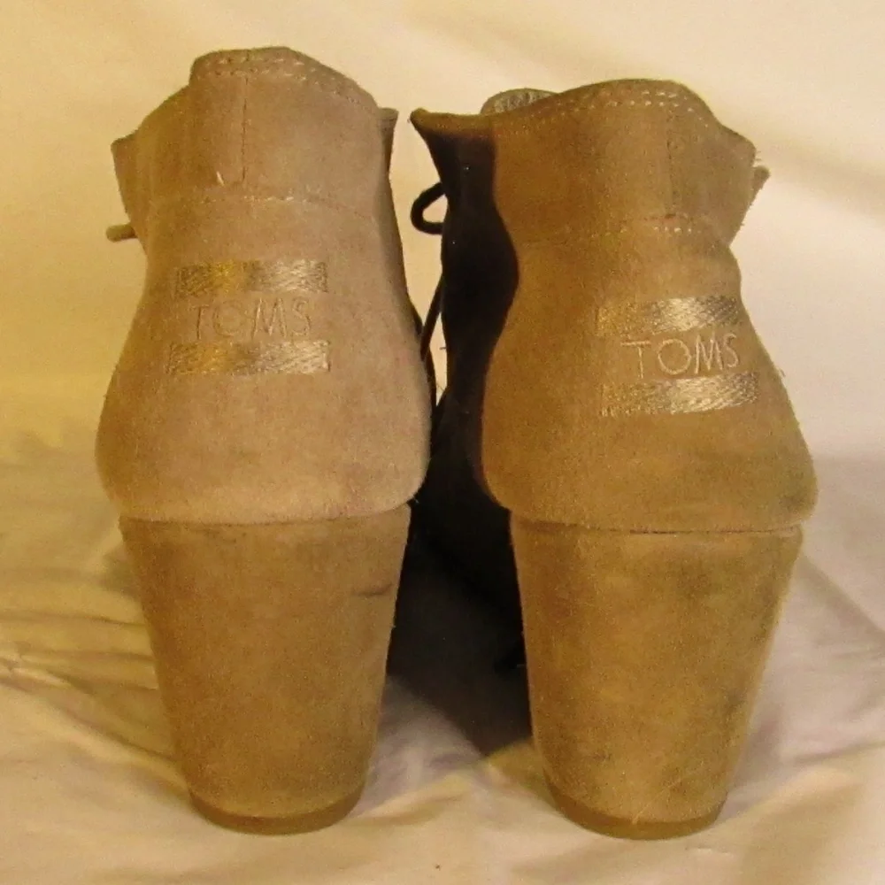 Toms Tan Suede Wedge Shoes